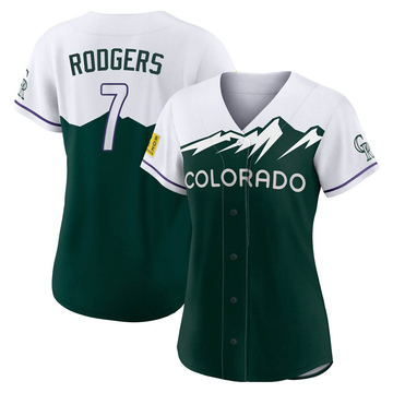 Brendan Rodgers Women's Nike White Colorado Rockies Home Replica Custom Jersey Size: Large